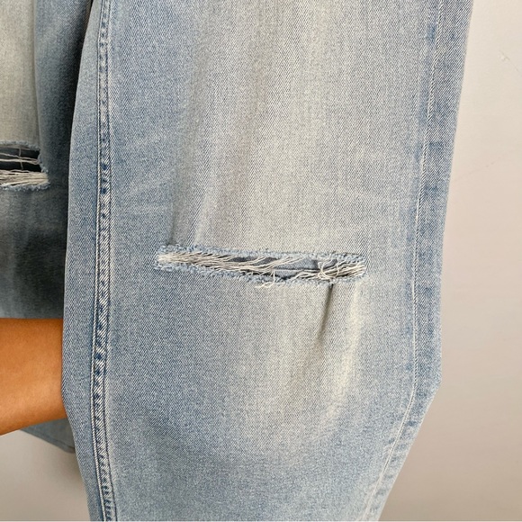 Cotton Citizen Distressed Belted Boyfriend Jeans in Sunset Wash - Picture 11 of 14